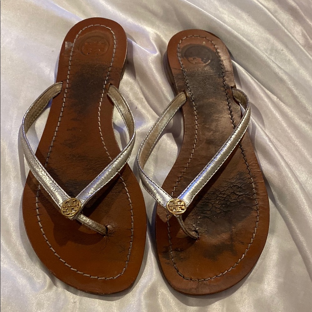 Tory Burch Terra Women's Silver Sandals Size 8